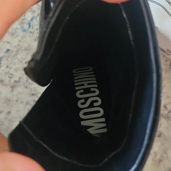 Moschino Patent Leather Pointed Toe Stiletto Boot – Black, 36.5 - Picture 6 of 9